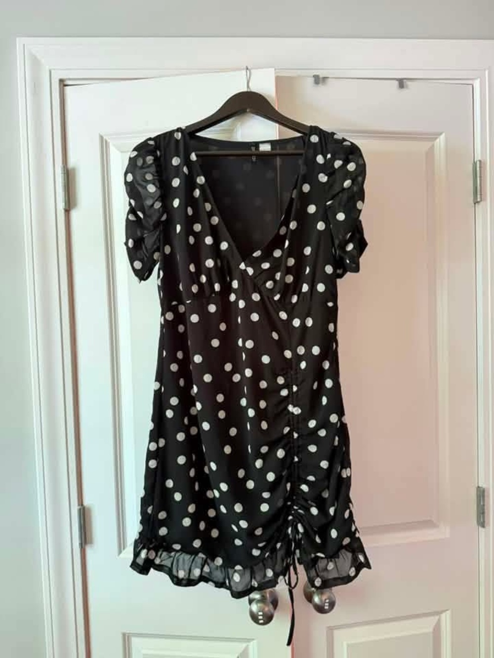 Divided Black & White Polka Dot Mini Dress